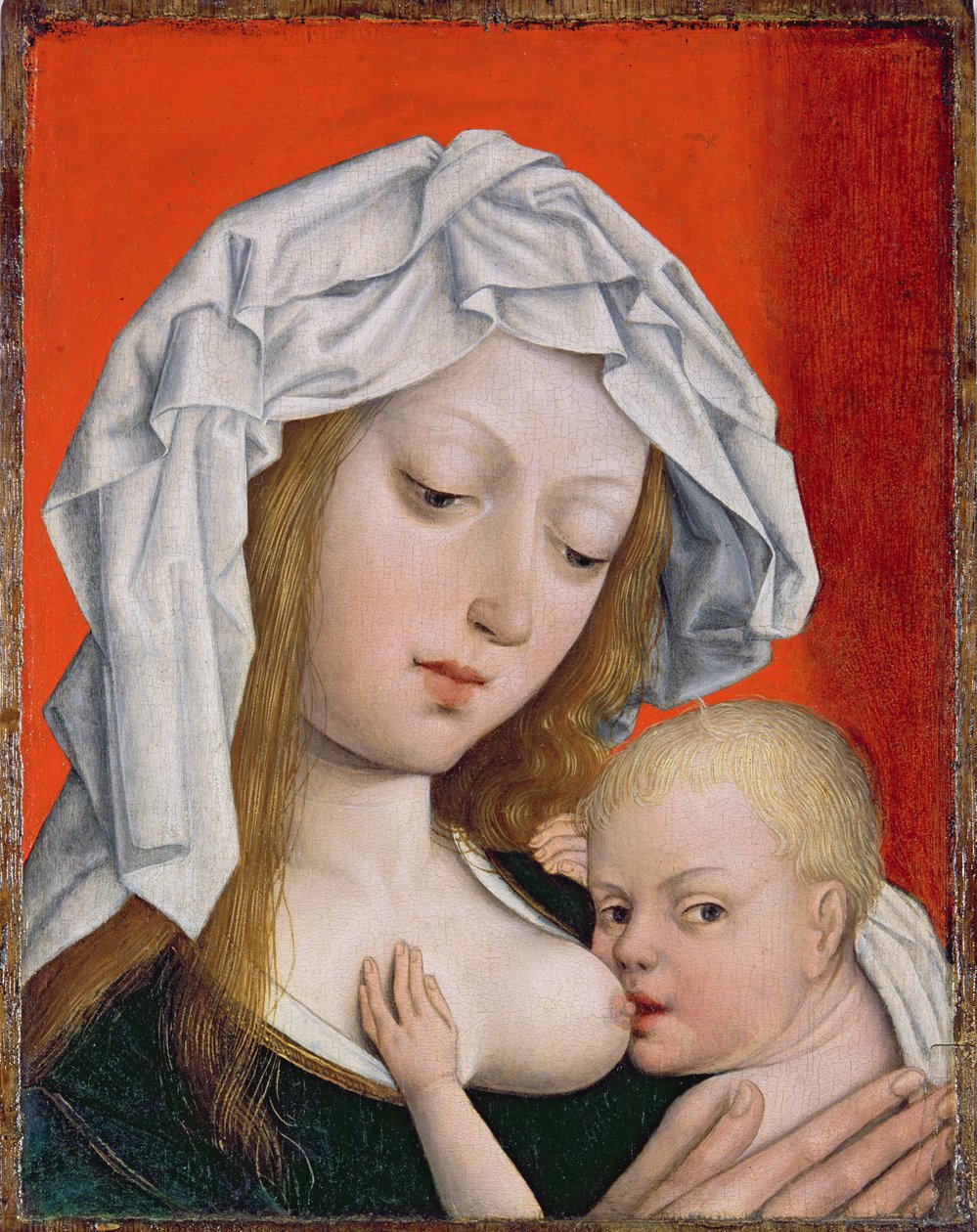 Madonna die het Christuskind voedt, laat 15e eeuw door Master of the Legend of the Magdalen