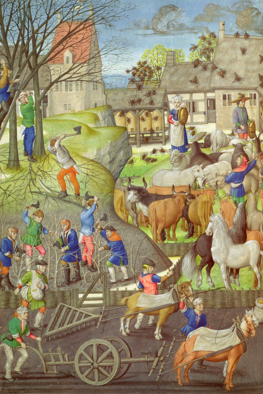 Illustratie bij de Georgica van Vergilius, ca. 1500 door Master of the Prayer Books