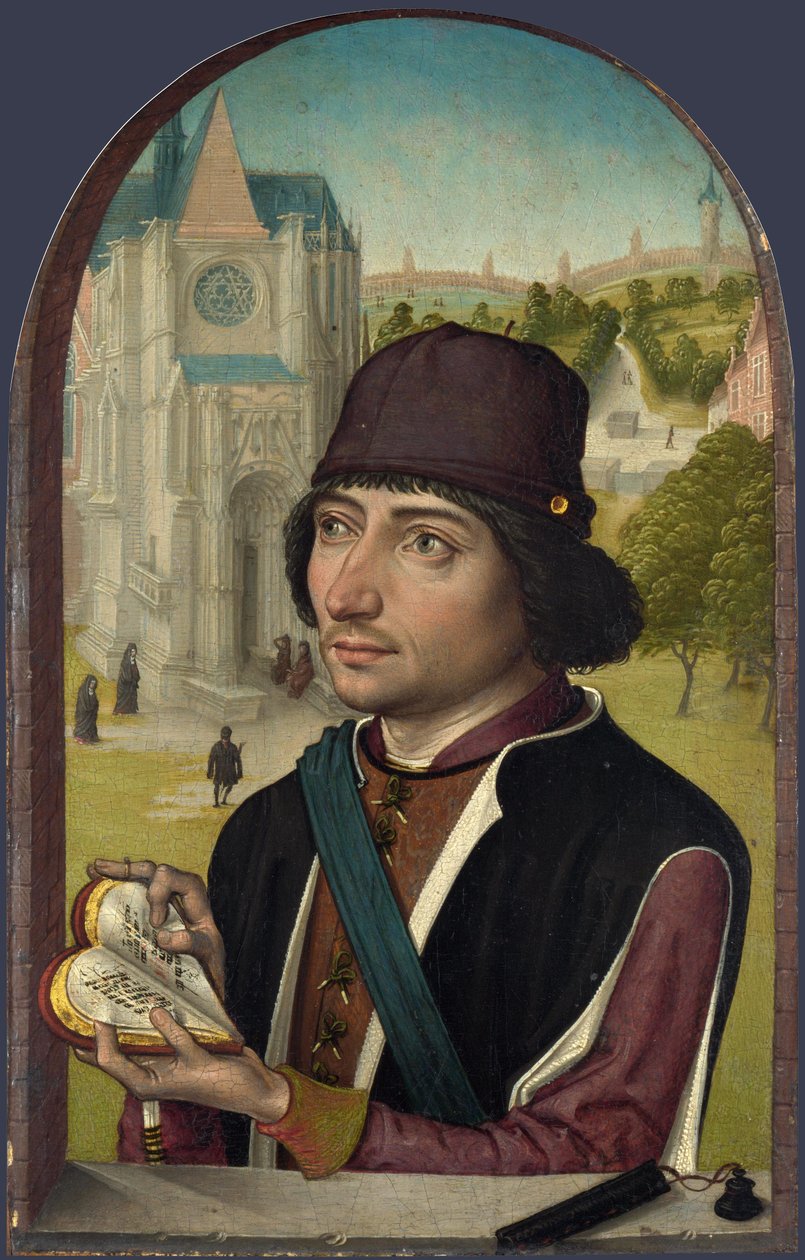 Portret van een jonge man, ca. 1480 door Master of the View of St. Gudule