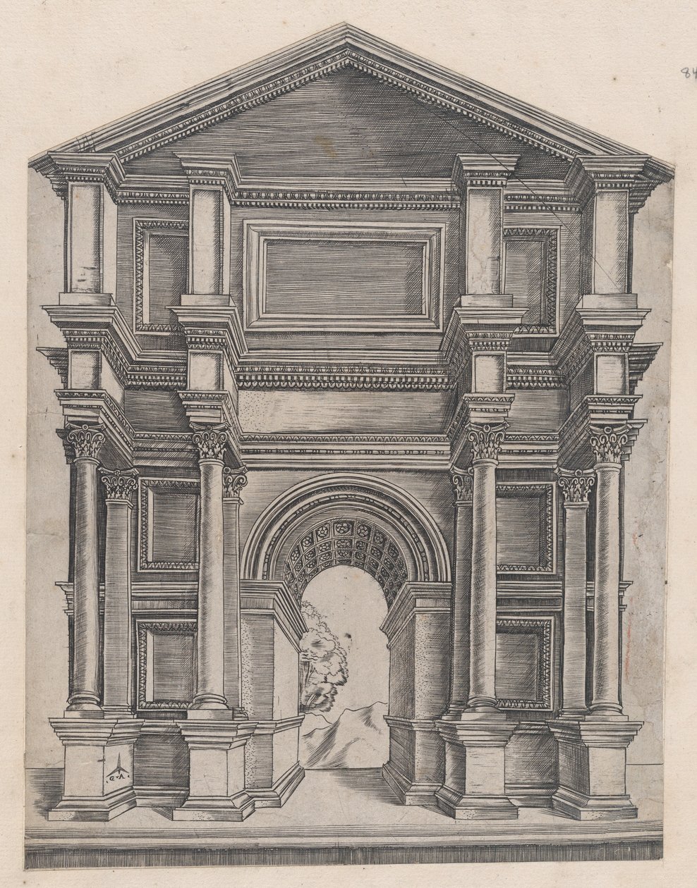 Speculum Romanae Magnificentiae: Boog door Meester GA met de Kraaienpoot door Master GA