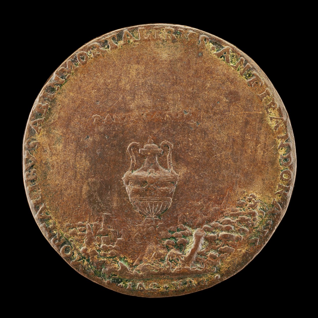 Vaas in een Landschap [achterzijde], 1554 door Master IAC. URB.