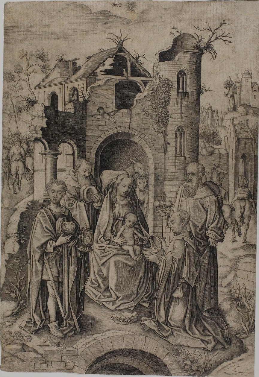 De aanbidding der wijzen door Master I.A.M. of Zwolle