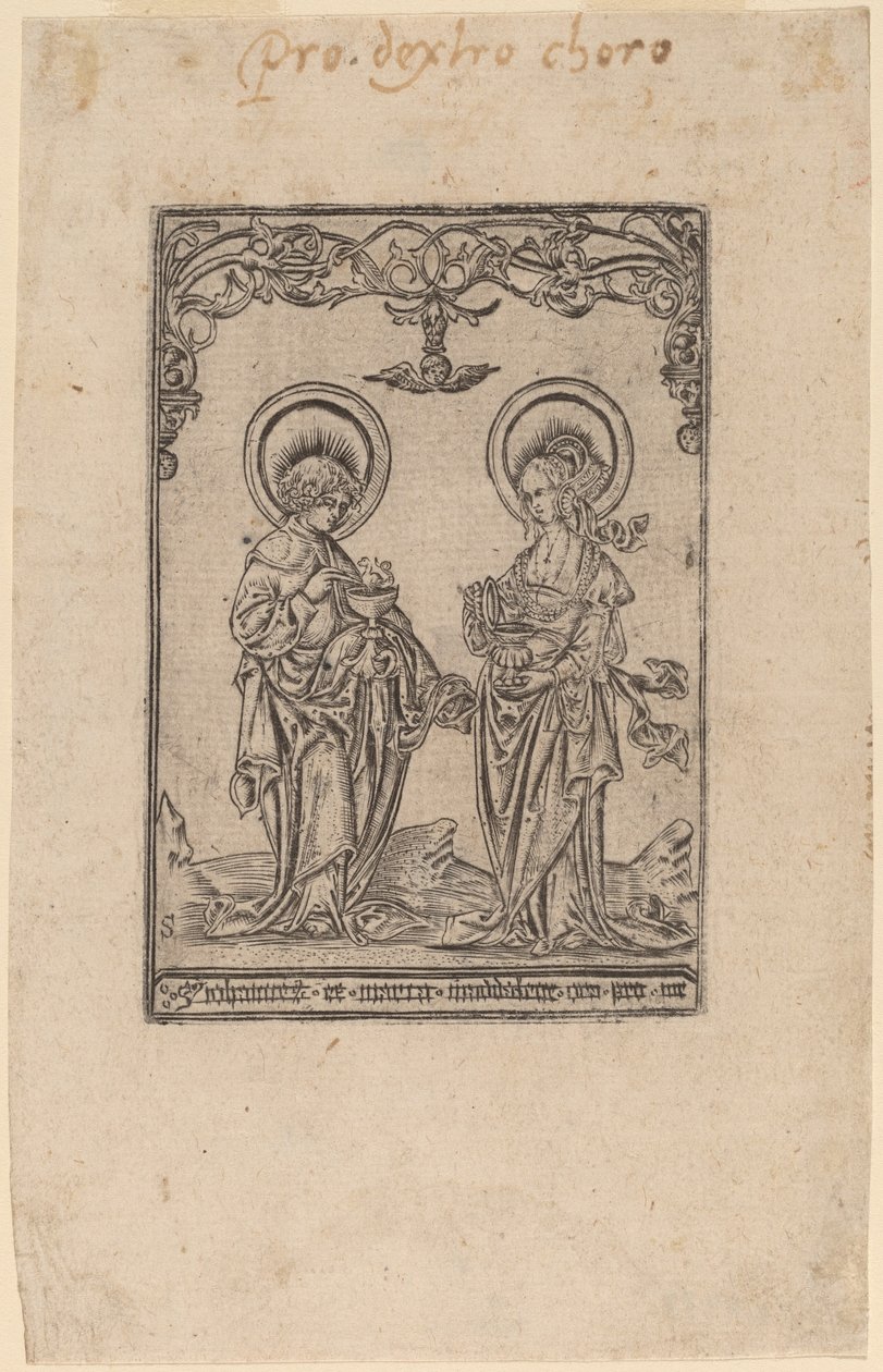 Sint Maria Magdalena en Sint Johannes de Evangelist door Master S