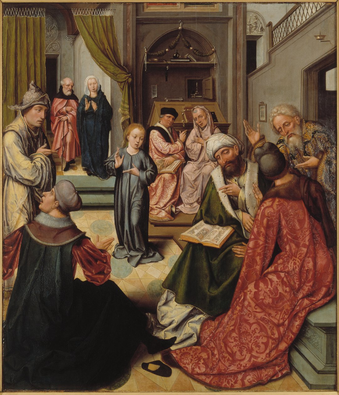 Christus onder de dokters, 1515 door Master of 1518.
