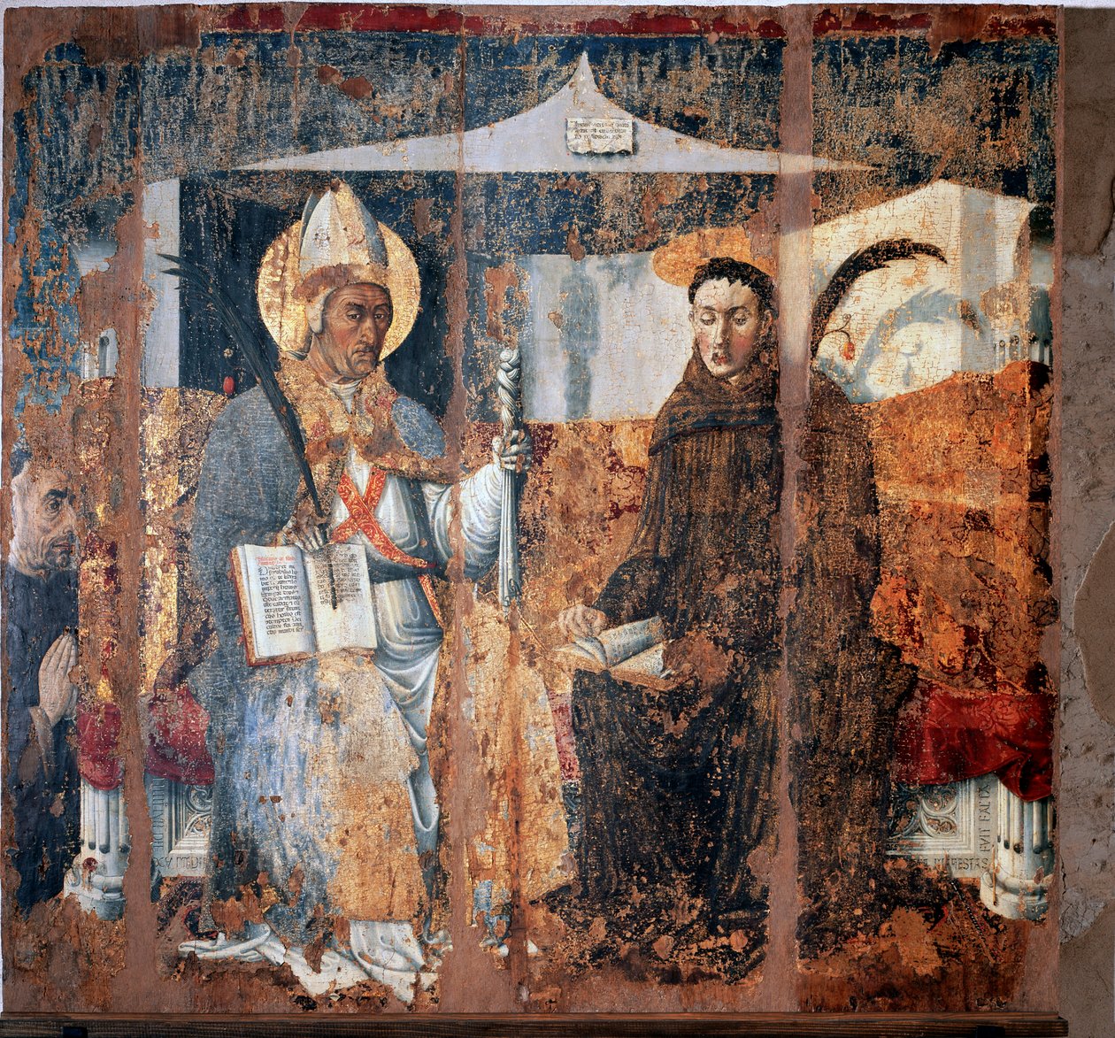 St Eleutherius van Tournai en St Placidus door Master of Cesio