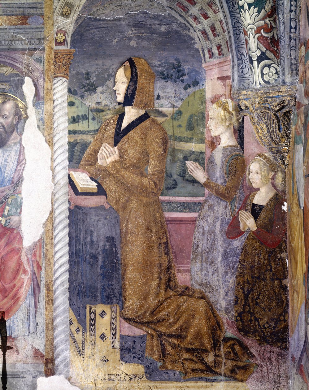 Italië, regio Piëmont, Serralunga di Crea, fresco in kapel van de Basiliek van Santa Maria Assunta door Master of Crea