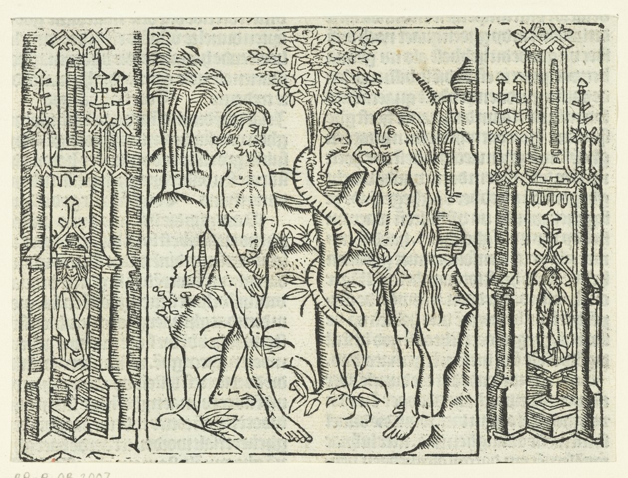 De zondeval door Master of Delft (attributed to)