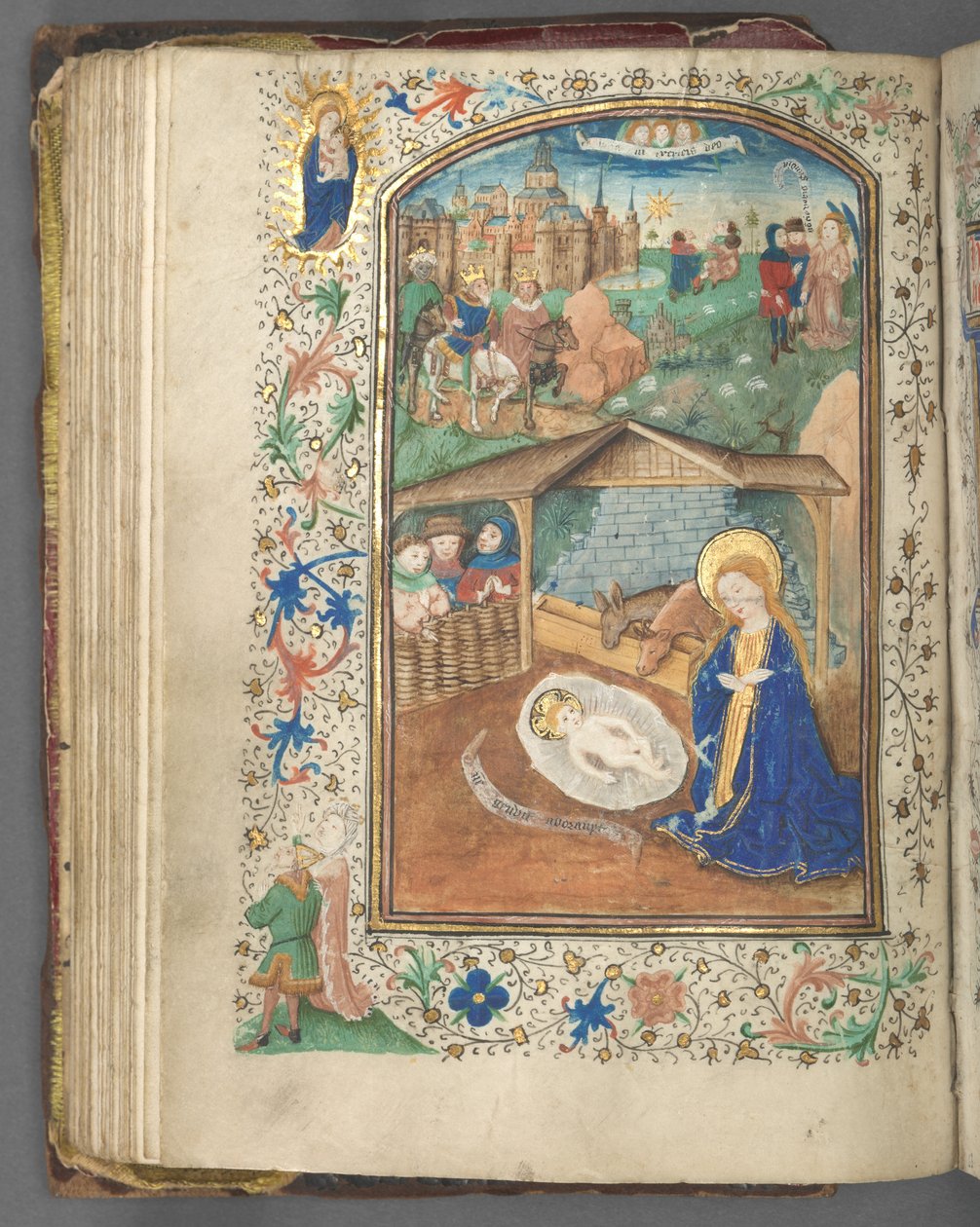 Getijdenboek Gebruik van Utrecht: fol. 62v, De Geboorte, ca. 1460-1465 door Master of Gijsbrecht van Brederode