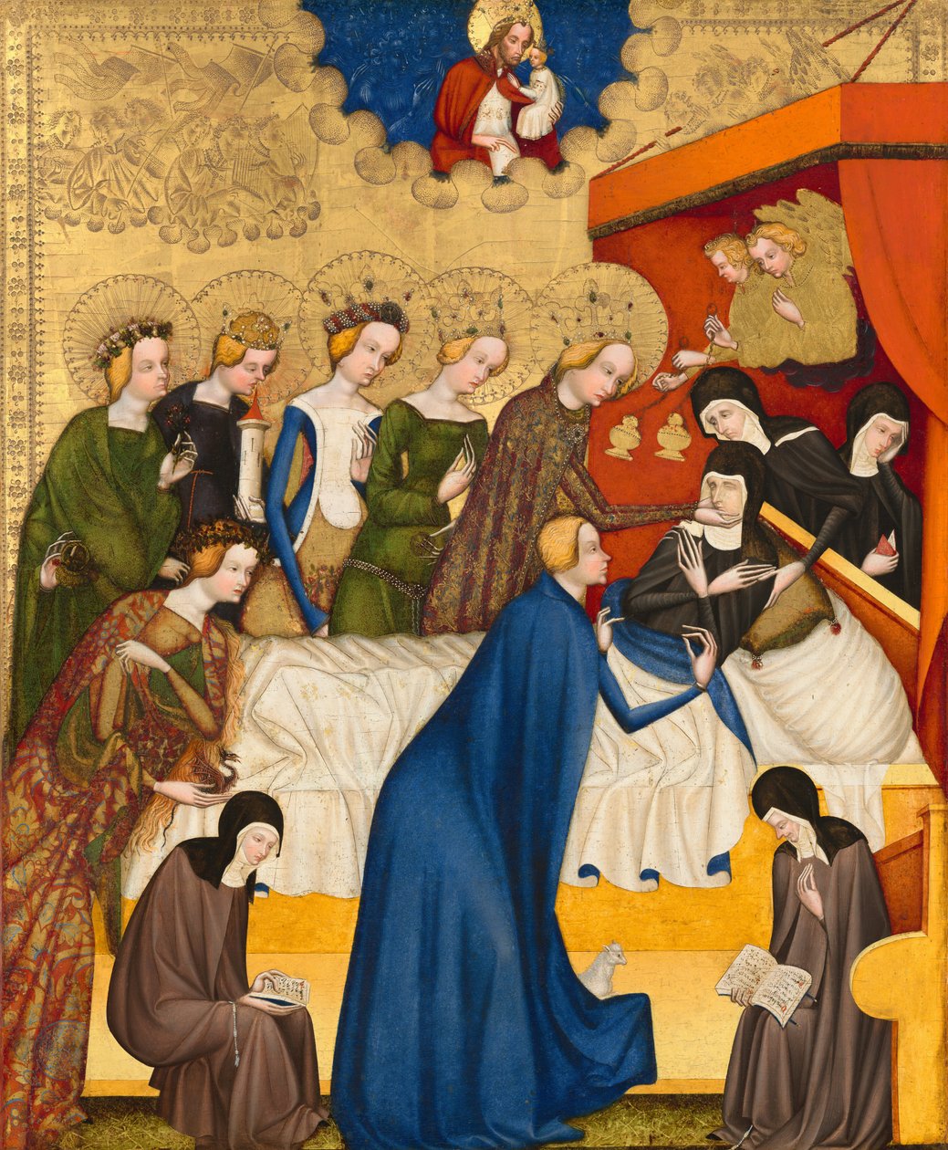 De dood van Sint Clara, ca. 1400-1410 door Master of Heiligenkreuz