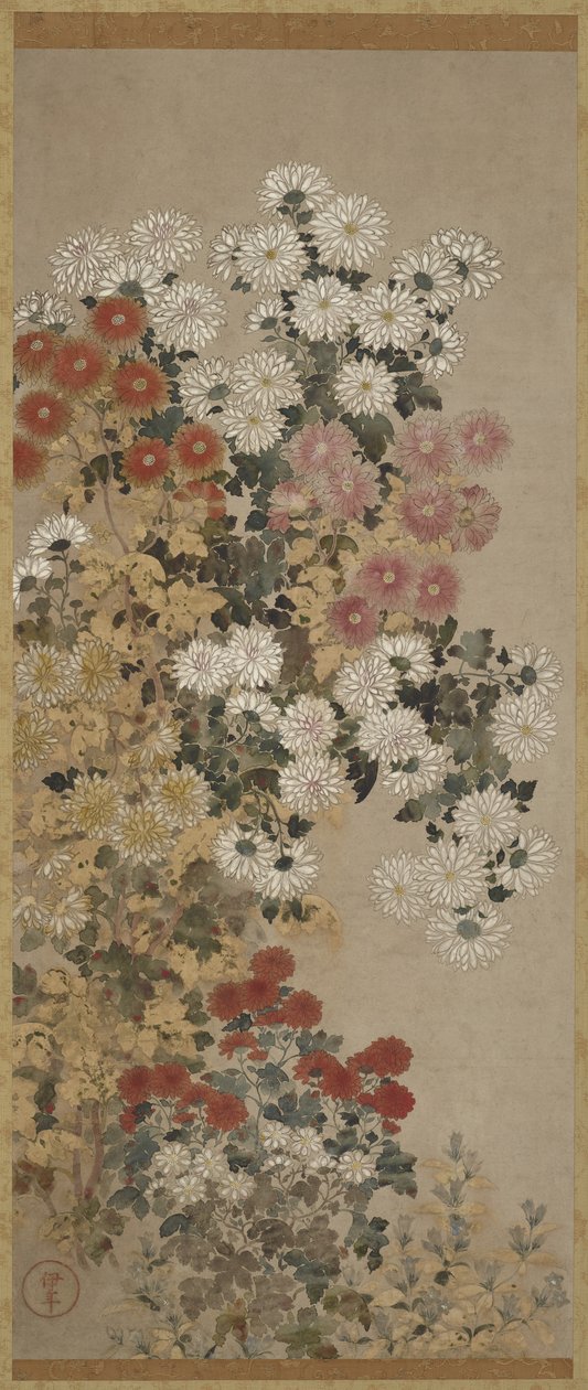 Chrysanten, Hangende Rol, 1600-30 door Master of I nen Seal