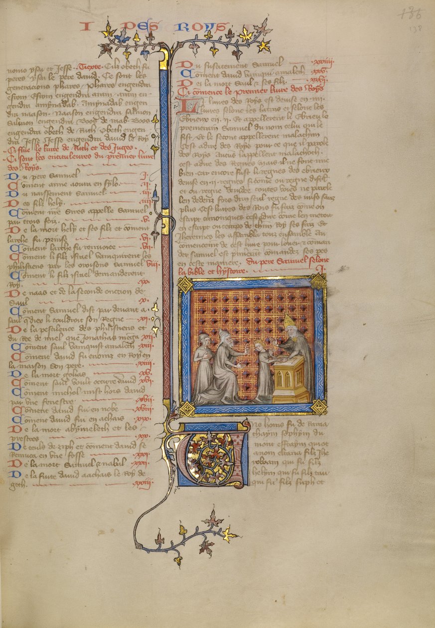 Samuël voor Eli de priester door Master of Jean de Mandeville