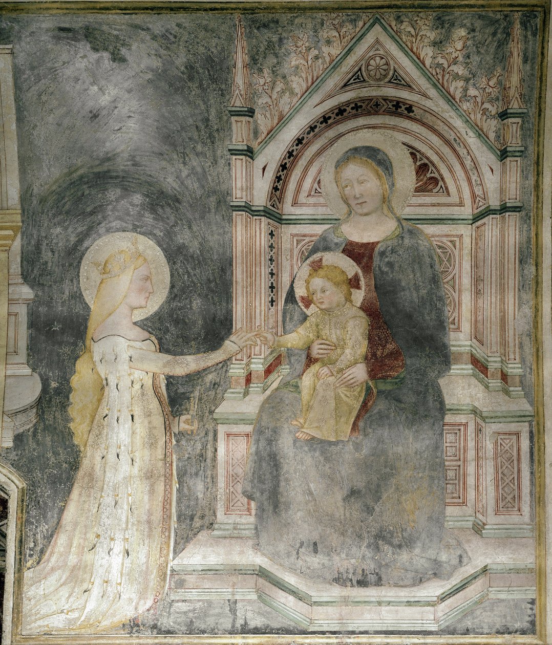 Geestelijk huwelijk van Christus met Sint Maria Magdalena (detail) door Master of Mocchirolo