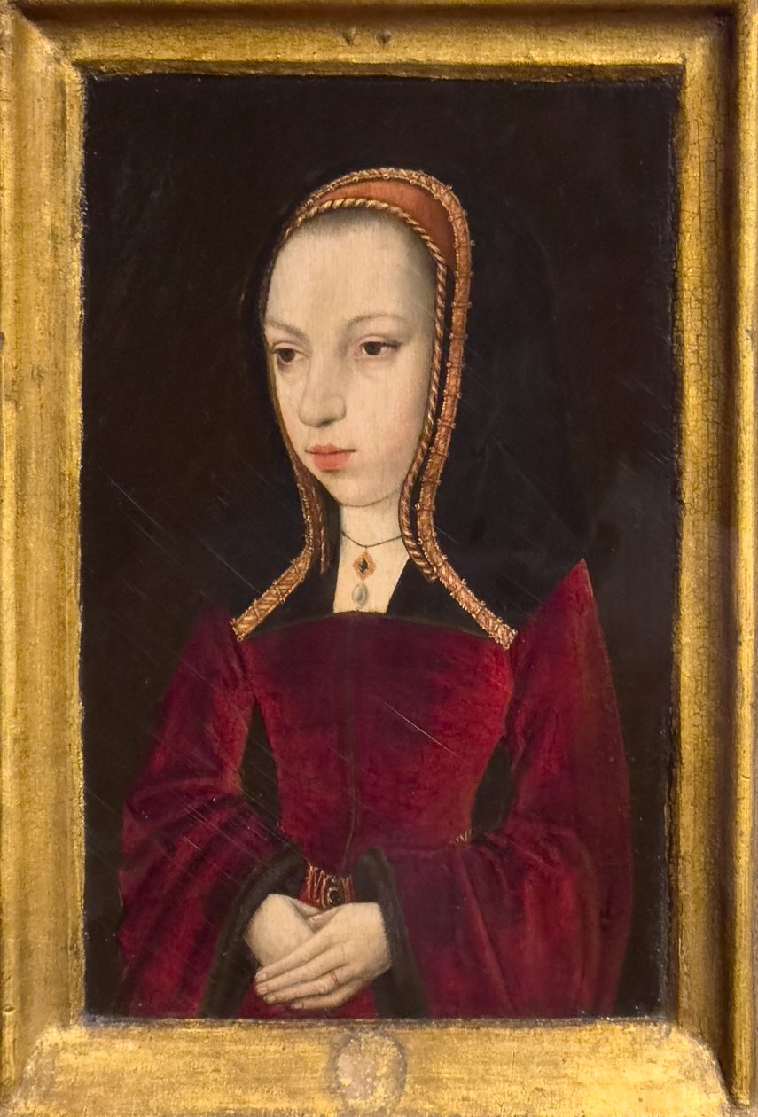 Portret van de jonge Margaretha van Oostenrijk, circa 1496 (olieverf op hout) door Master of Princely Portraits