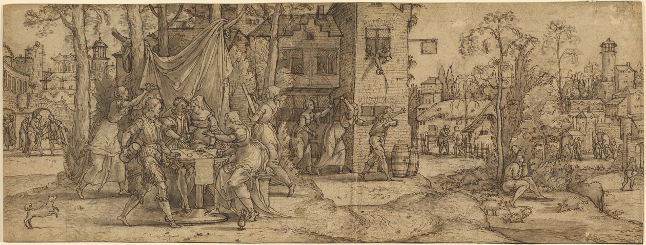Scènes uit het leven van de verloren zoon door Master of Saint Christopher