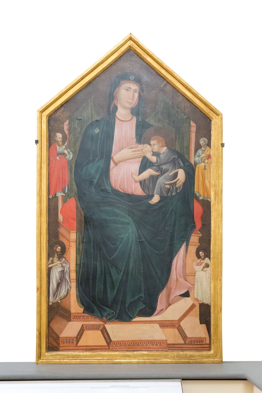 Madonna en kind met heiligen, circa 1300 door Master of San Gaggio
