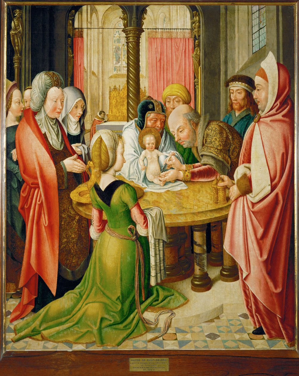Besnijdenis, een van de twee panelen van een altaar ... door Master of St. Severin