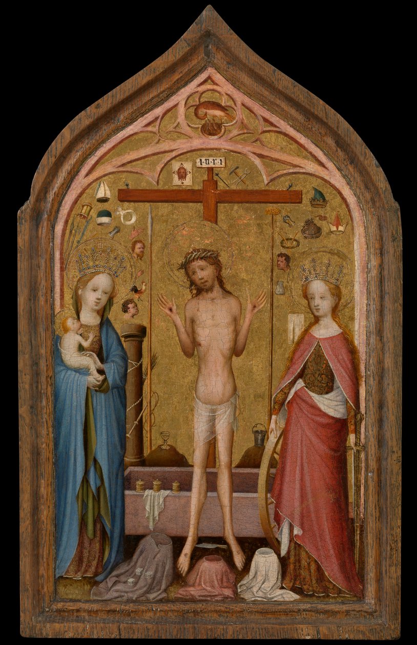 Man van Smarten met Madonna en Sint Catharina van Alexandrië door Master of St. Veronica