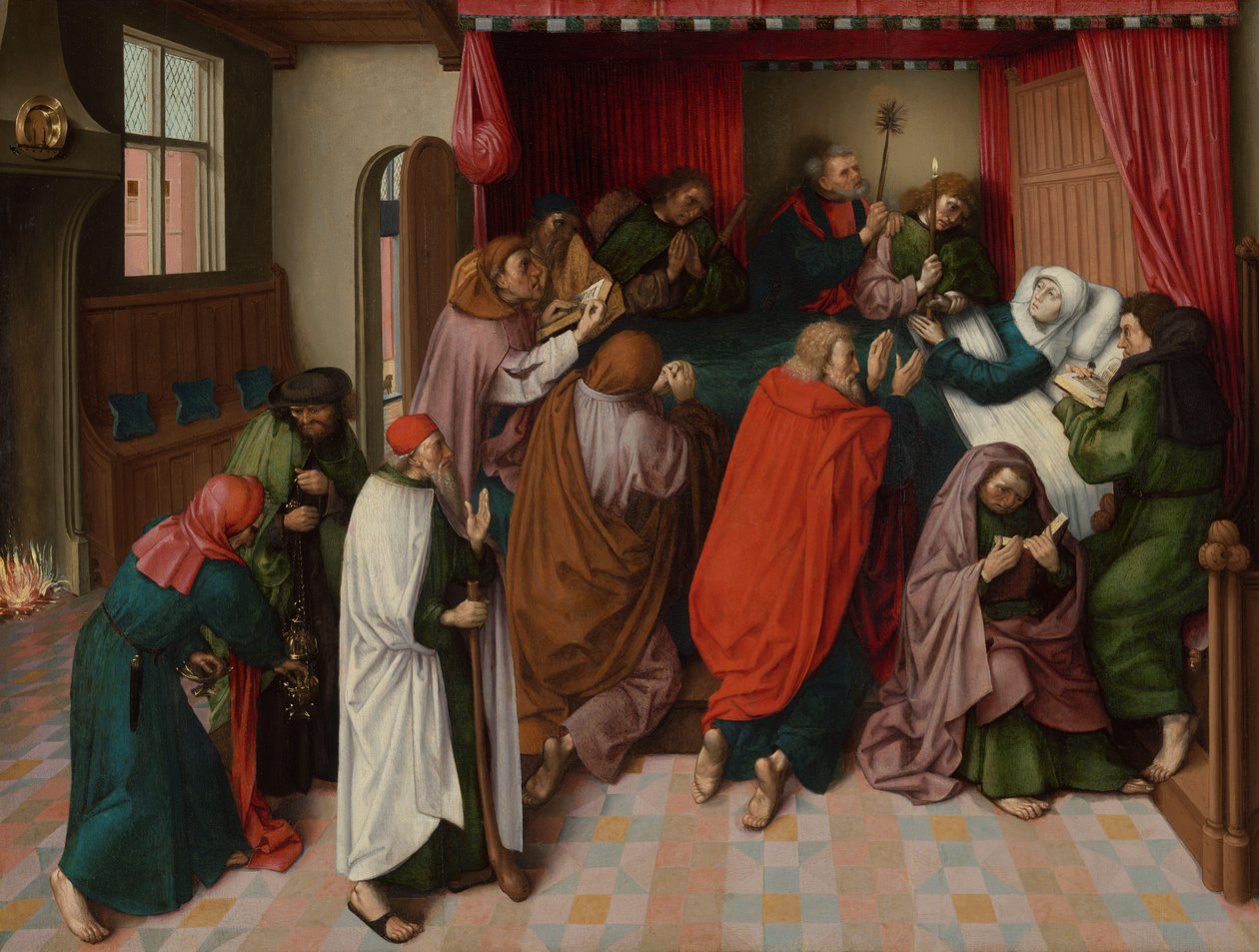 Het sterfbed van Maria door Master of the Amsterdam Death of