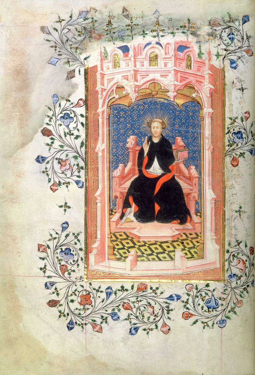 St. John van Bridlington (gest.1379) met het Getijdenboek van John van Beaufort door Master of the Beaufort Saints