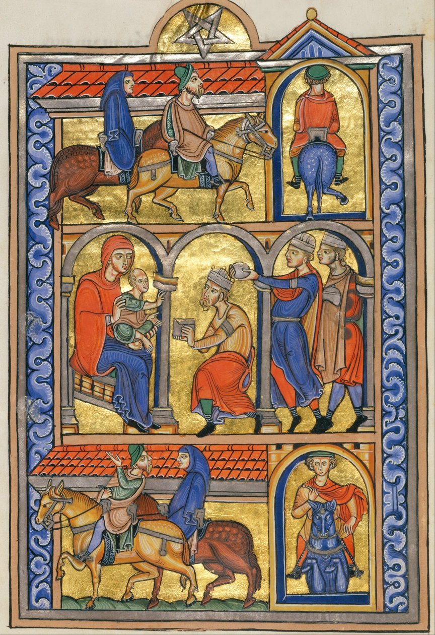 Aanbidding der Wijzen door Master of the Berthold Sacramentary