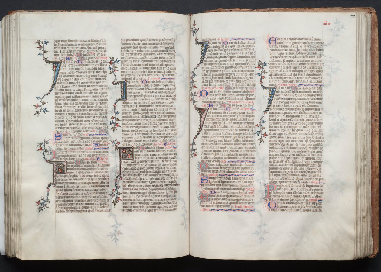 Het Gotha Missaal: Fol. 100v, Tekst, c. 1375 door Master of the Boqueteaux