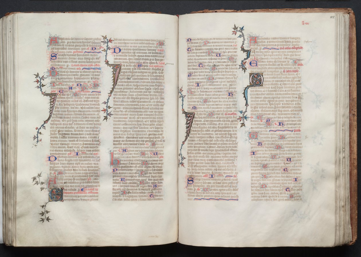 Het Gotha Missaal: Fol. 105r, Tekst, ca. 1375 door Master of the Boqueteaux