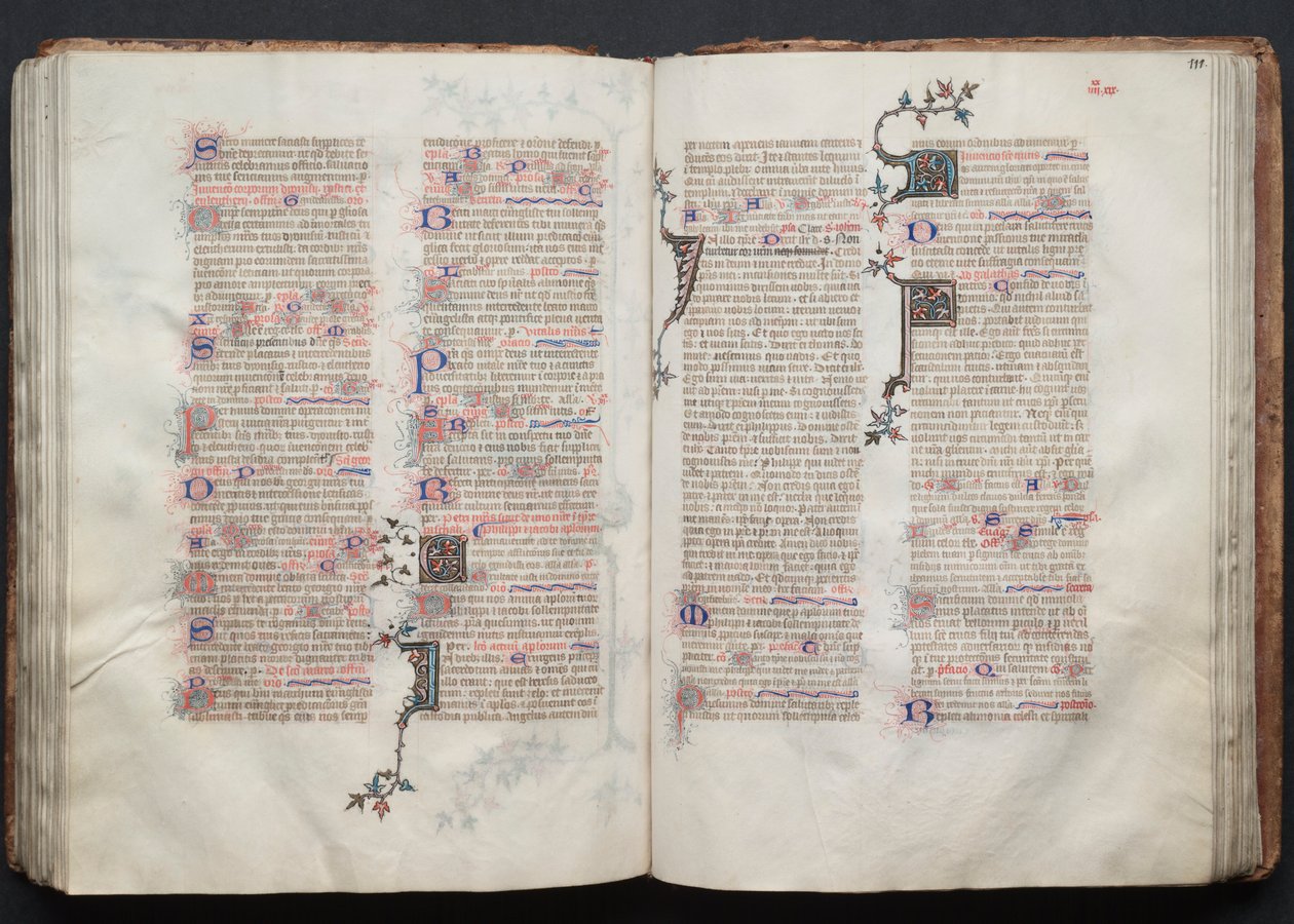 Het Gotha Missaal: Fol. 111r, Tekst, ca. 1375 door Master of the Boqueteaux