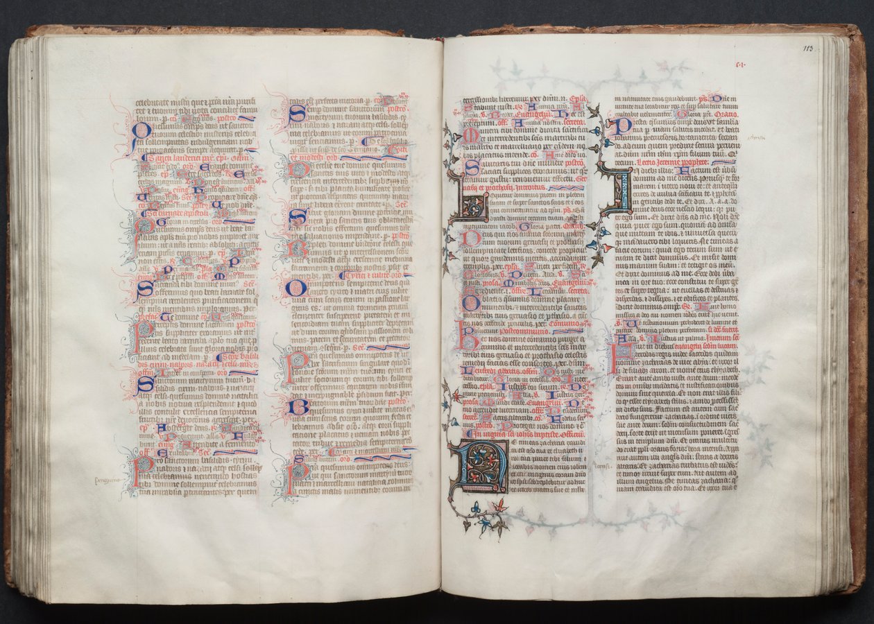 Het Gotha Missaal: Fol. 113r, Tekst, ca. 1375 door Master of the Boqueteaux