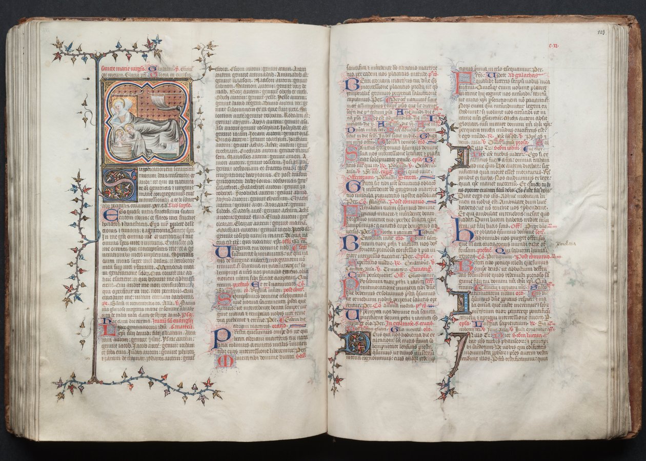 Het Gotha-missaal: Fol. 123r, tekst door Master of the Boqueteaux