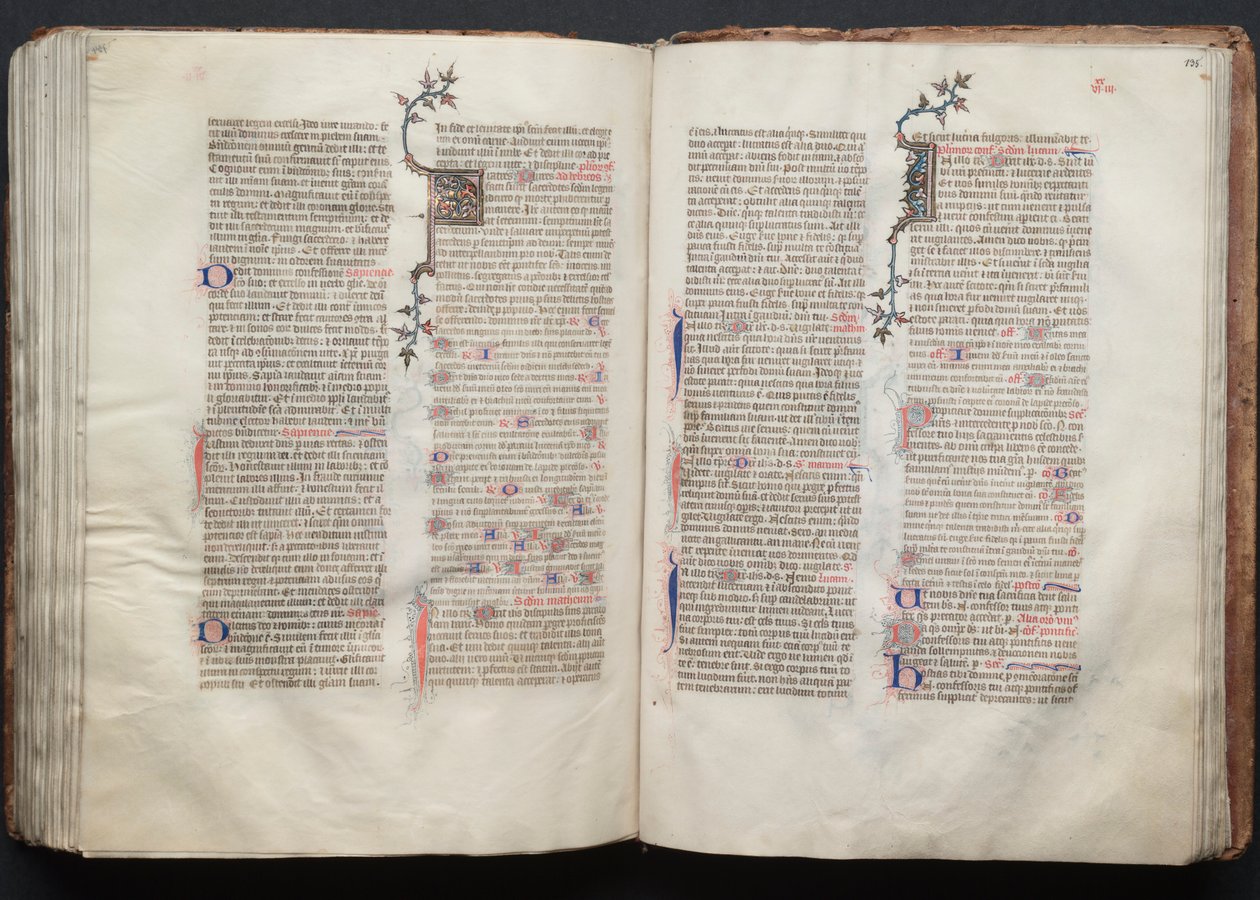 Het Gotha Missaal: Fol. 135r, Tekst, ca. 1375 door Master of the Boqueteaux