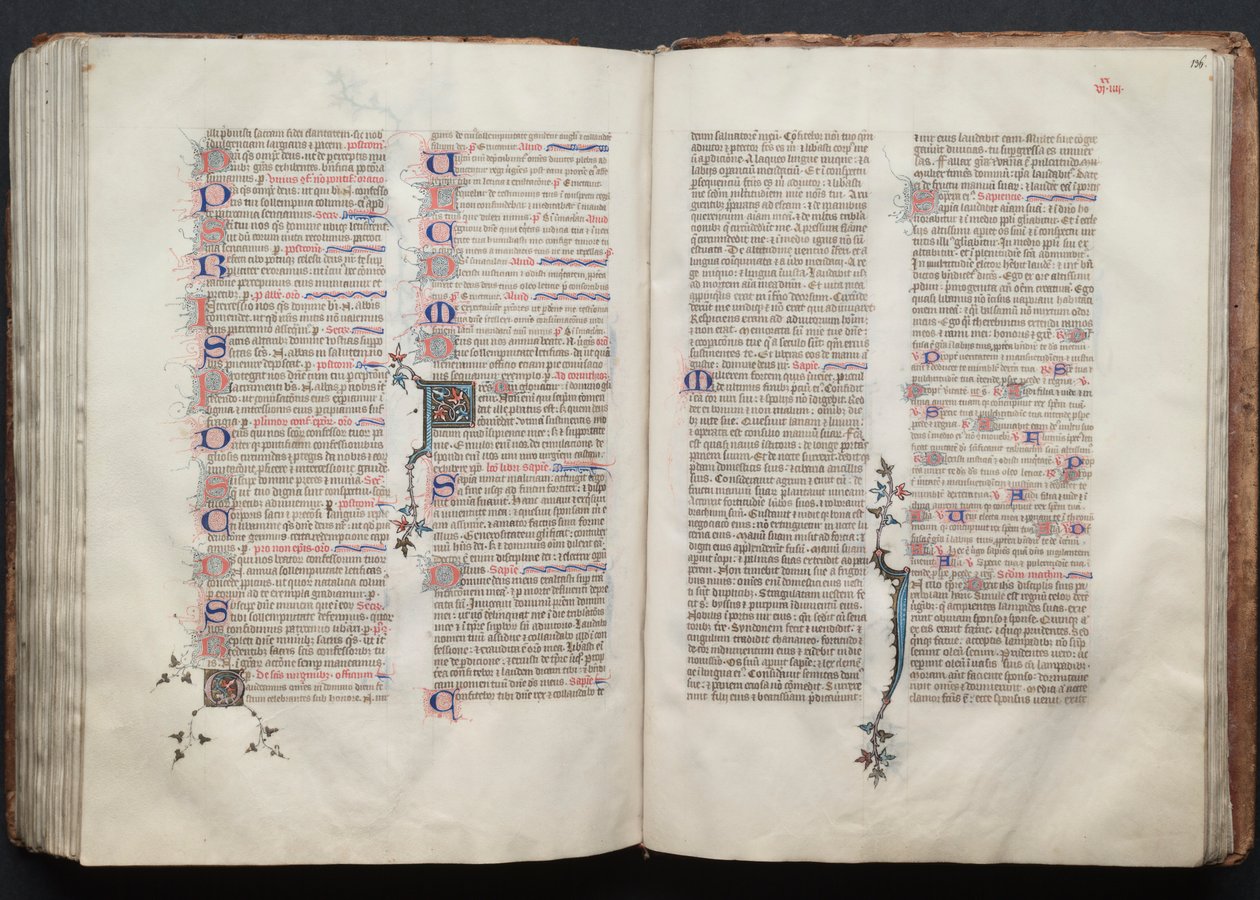 The Gotha Missal: Fol. 135v, Tekst, ca. 1375 door Master of the Boqueteaux