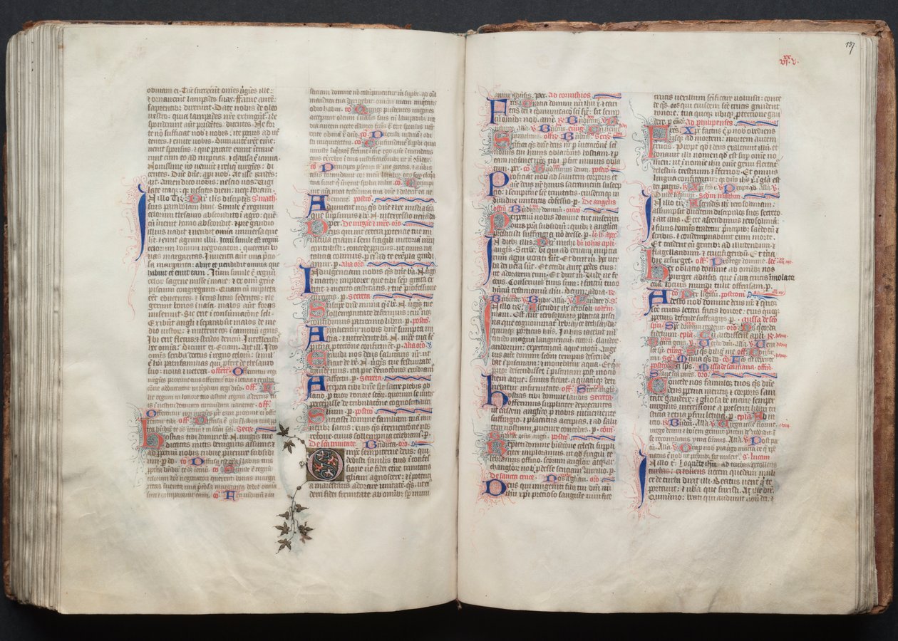 Het Gotha Missaal: Fol. 137r, Tekst, ca. 1375 door Master of the Boqueteaux