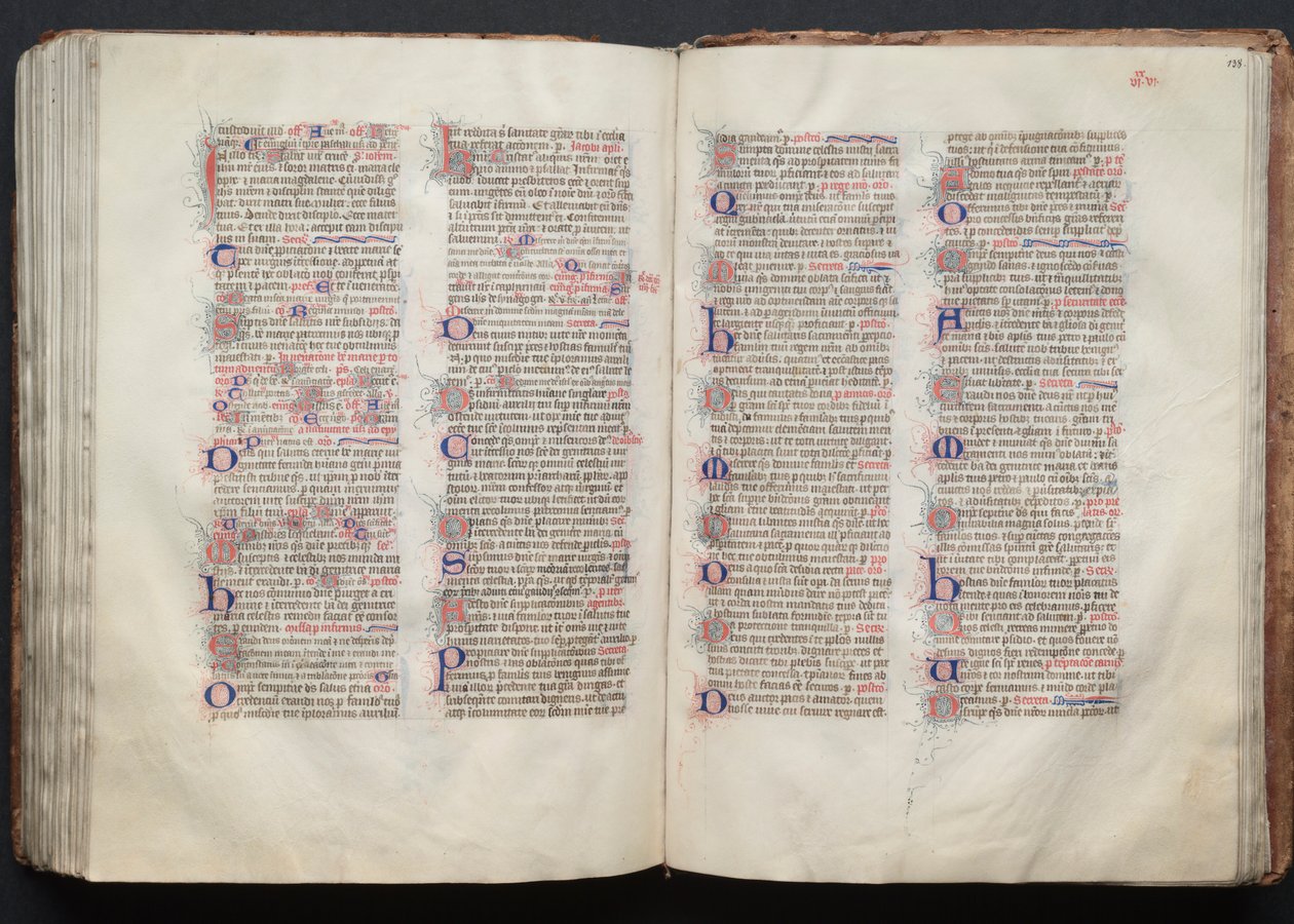 Het Gotha-missaal: Fol. 137v, tekst, ca. 1375 door Master of the Boqueteaux