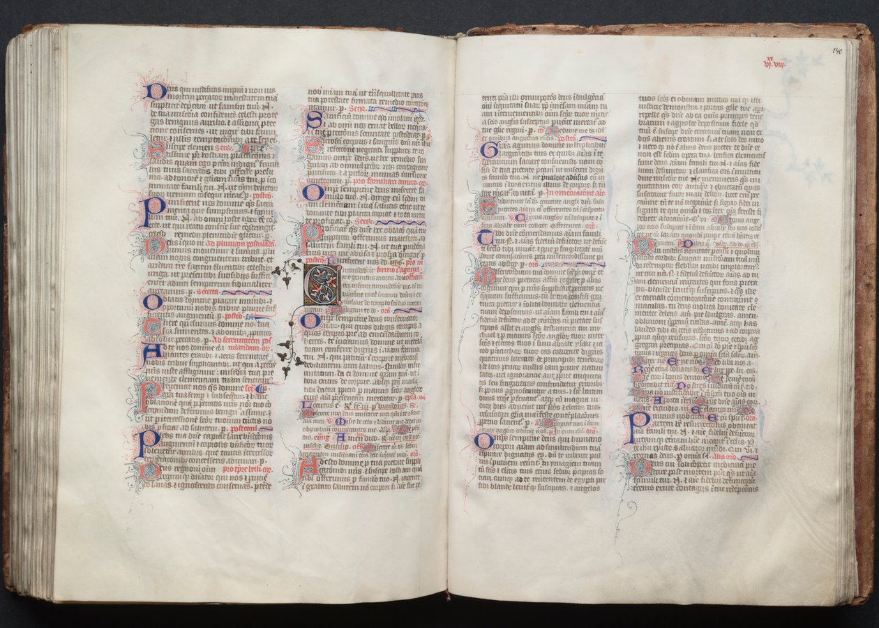 Het Gotha Missaal: Fol. 139v, Tekst, ca. 1375 door Master of the Boqueteaux