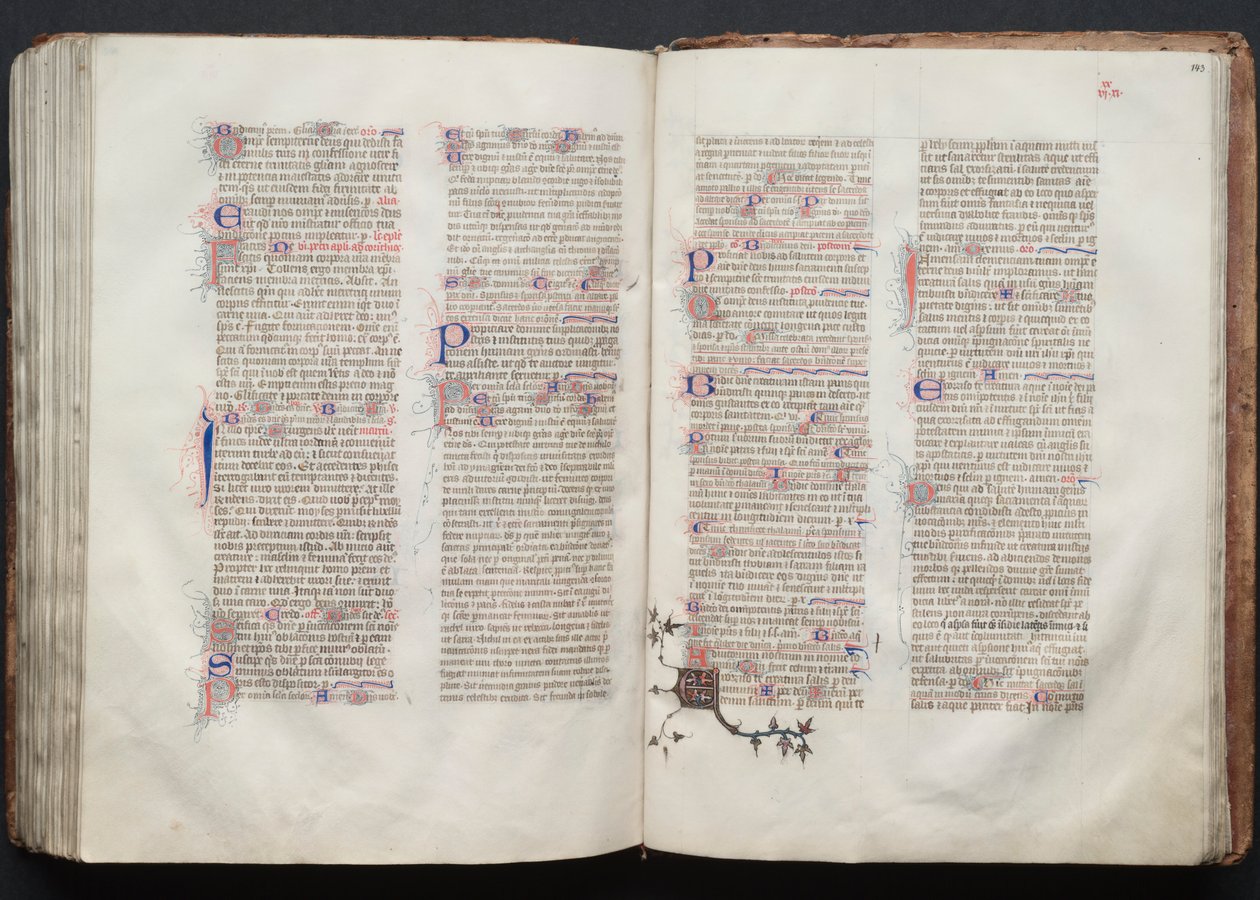 Het Gotha-missaal: Fol. 143r, tekst, ca. 1375 door Master of the Boqueteaux