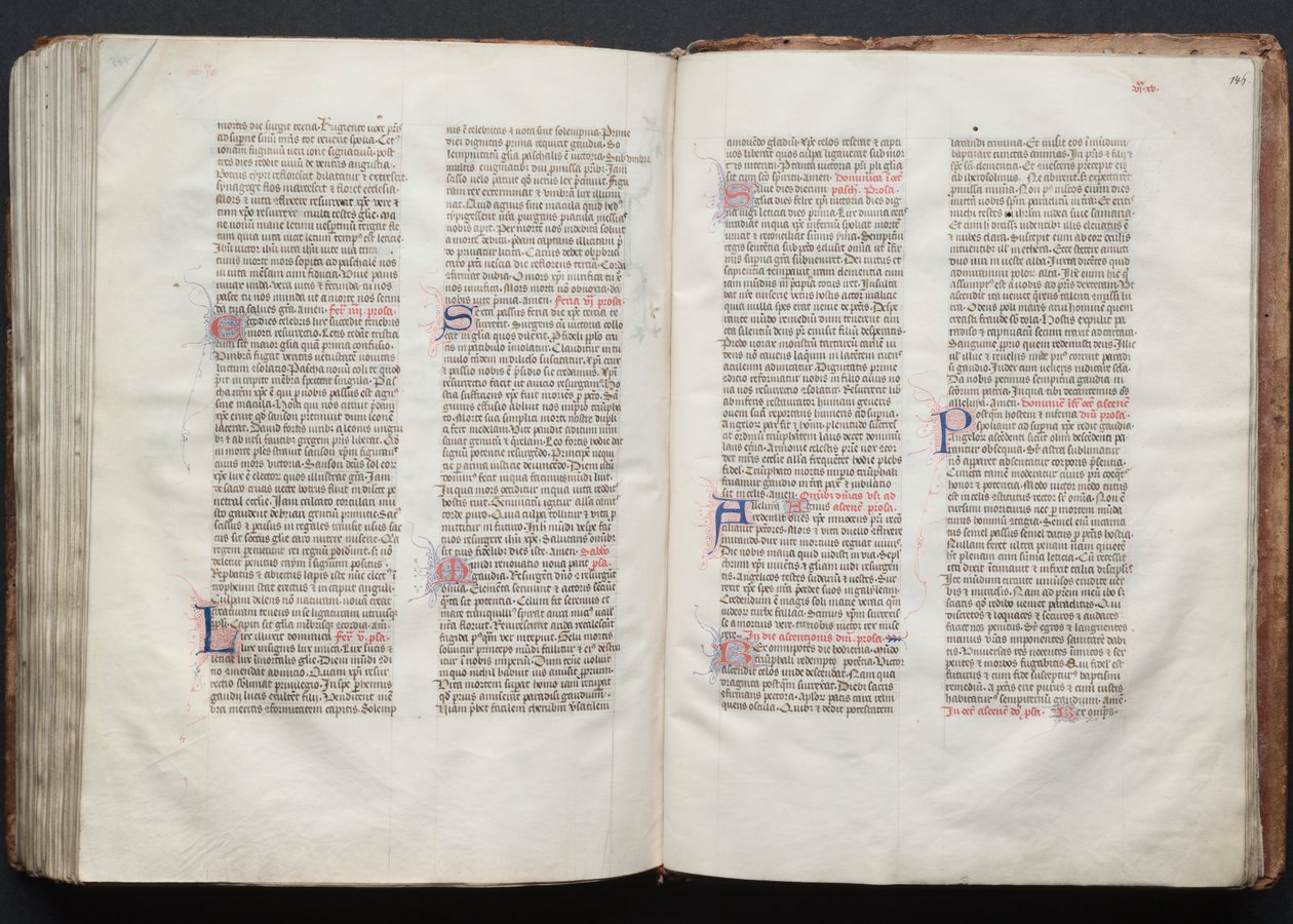 The Gotha Missal: Fol. 145vr, Tekst, ca. 1375 door Master of the Boqueteaux