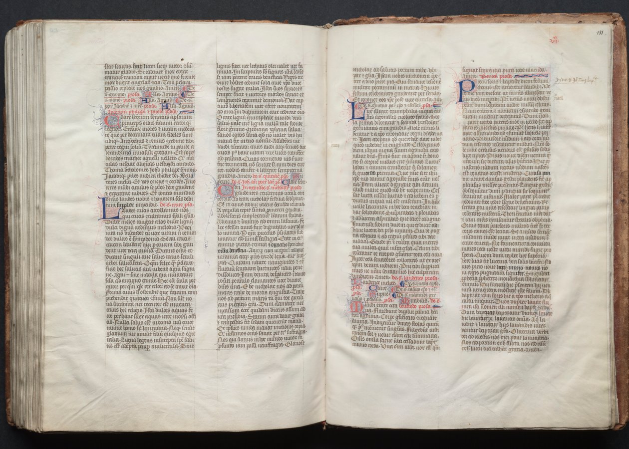 Het Gotha Missaal: Fol. 151r, Tekst, ca. 1375 door Master of the Boqueteaux