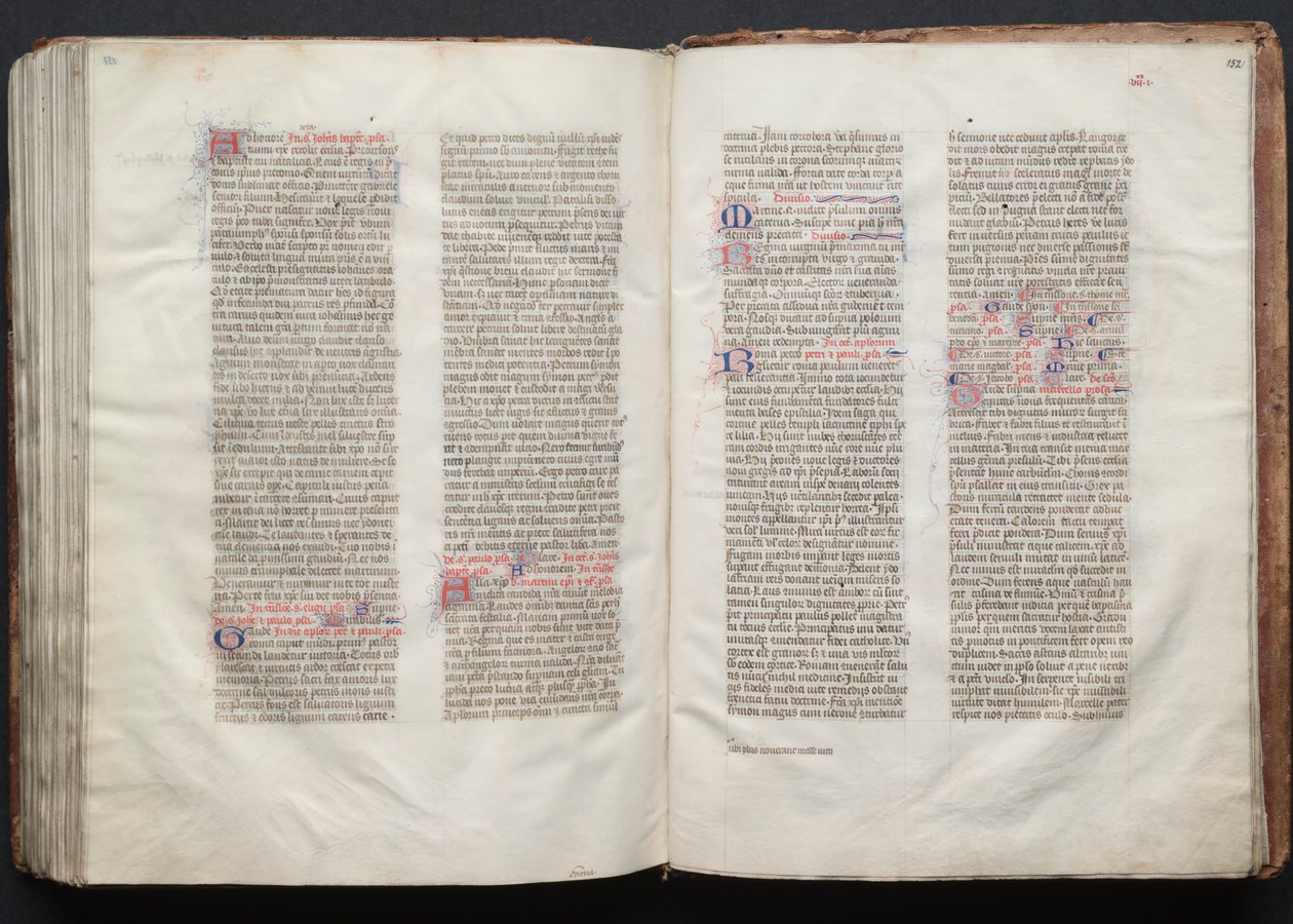 Het Gotha Missaal: Fol. 152r, Tekst, ca. 1375 door Master of the Boqueteaux