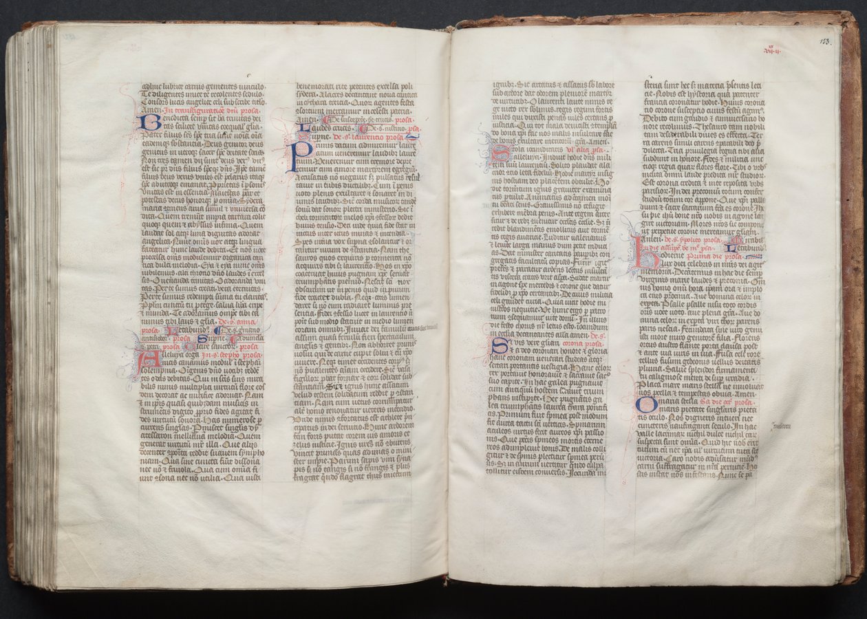 The Gotha Missal: Fol. 153r, Tekst, ca. 1375 door Master of the Boqueteaux