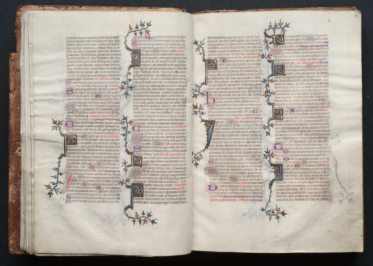 Het Gotha Missaal: Fol. 15r, Tekst, ca. 1375 door Master of the Boqueteaux