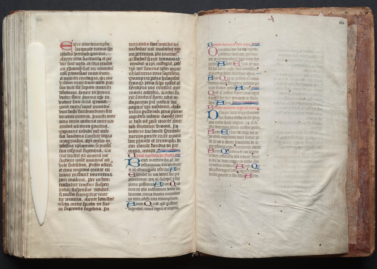 Het Gotha Missaal: Fol. 163v, Tekst, ca. 1375 door Master of the Boqueteaux