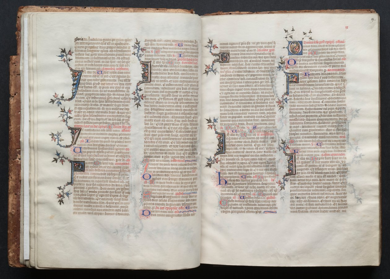 Het Gotha-missaal: Fol. 18v, tekst door Master of the Boqueteaux