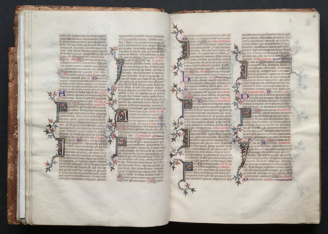 Het Gotha Missaal: Fol. 19v, Tekst, ca. 1375 door Master of the Boqueteaux