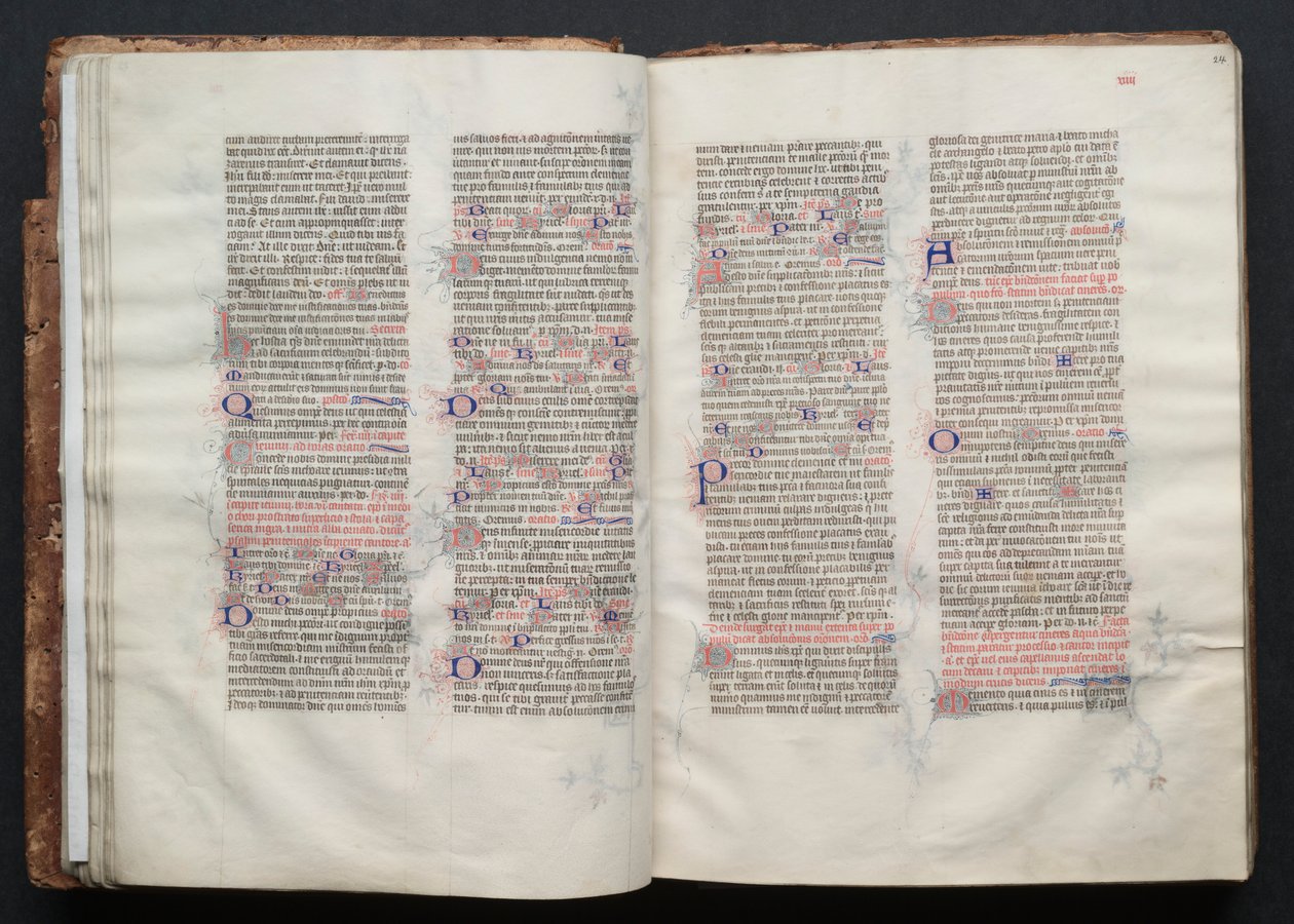 Het Gotha-missaal: Fol. 24r, tekst, ca. 1375 door Master of the Boqueteaux