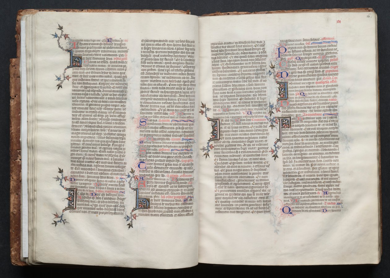 Het Gotha Missaal: Fol. 25v, Tekst, ca. 1375 door Master of the Boqueteaux