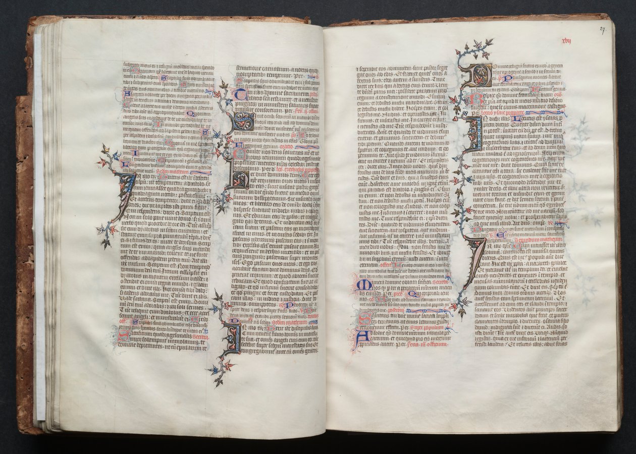 Het Gotha Missaal: Fol. 27r, Tekst, ca. 1375 door Master of the Boqueteaux