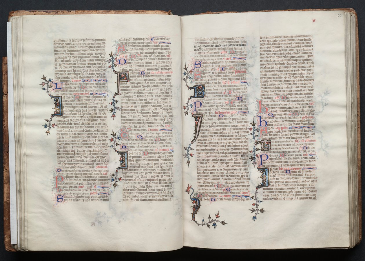 Het Gotha Missaal: Fol. 29v, Tekst, ca. 1375 door Master of the Boqueteaux