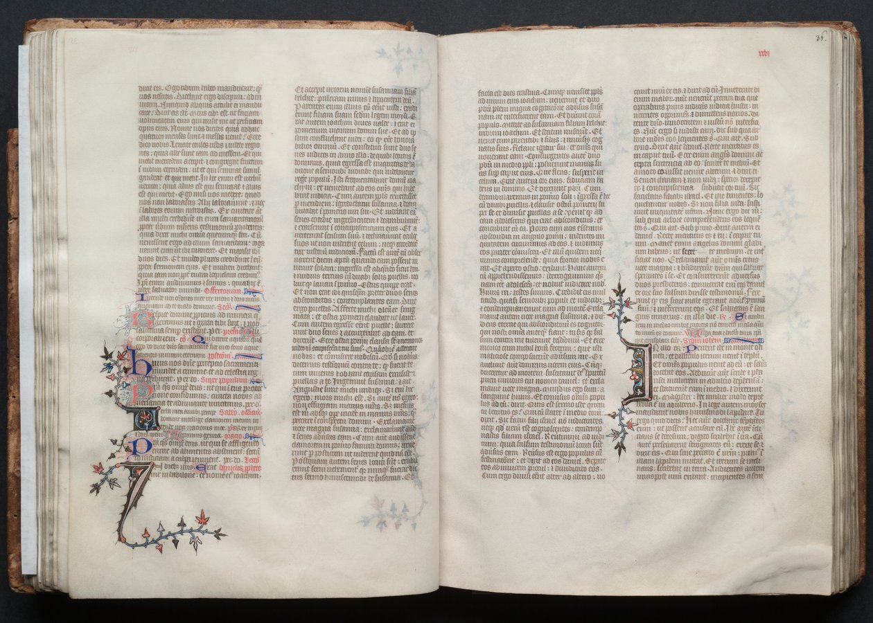 Het Gotha-missaal: Fol. 35v, tekst door Master of the Boqueteaux