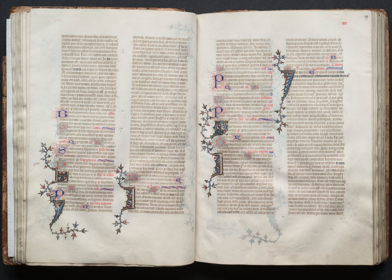 Het Gotha Missaal: Fol. 38v, Tekst, ca. 1375 door Master of the Boqueteaux