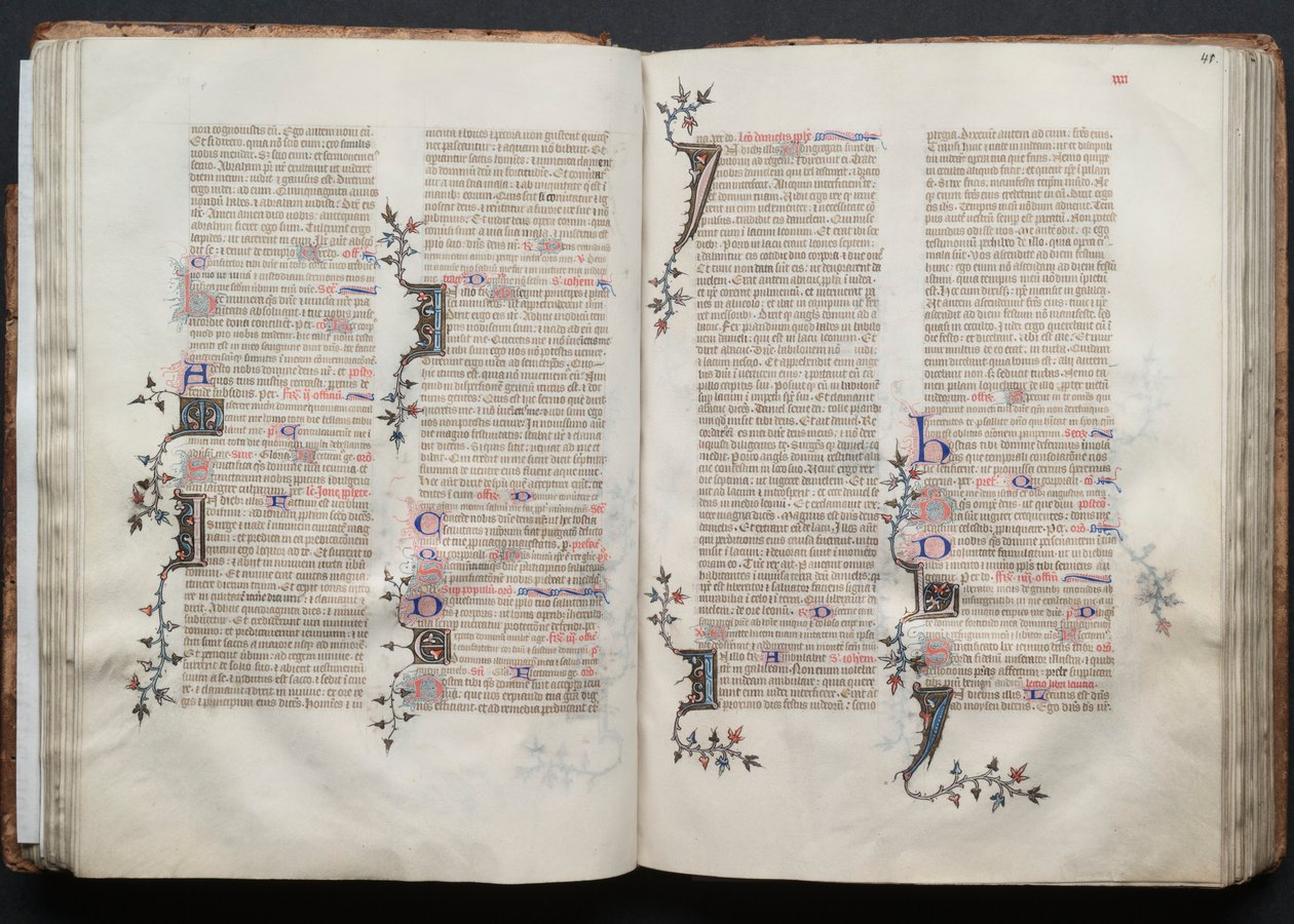 Het Gotha-missaal: Fol. 40v, tekst door Master of the Boqueteaux